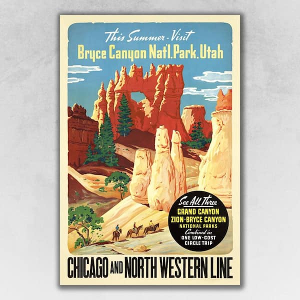 HomeRoots Market Vintage 1950S Bryce Canyon National Park Wooden Wall Art