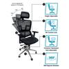 Ergomax ERGOCH113GR Ergomax Ergonomic Office Chair Height Adjustable, Breathable Mesh Fabric, Computer Chair Lumbar Support, Back Relief with Adjustab