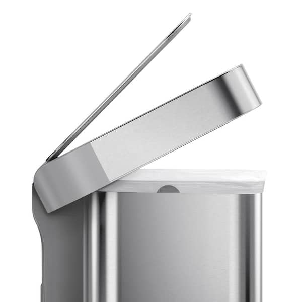 Details about   Step On Trash Can Liner Rim Rectangular Stainless Steel Silver Clear 45 Liter 