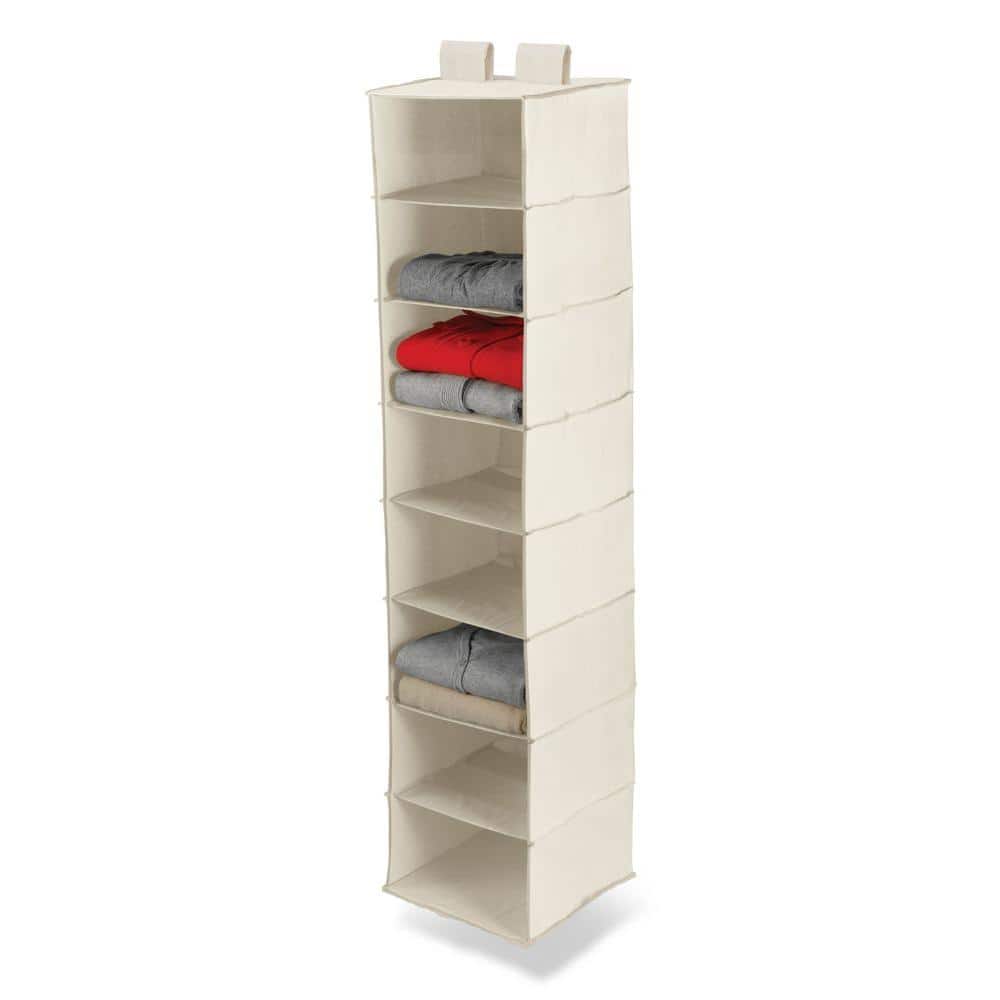 Natural Polycotton 8-Shelf Hanging Closet Organizer