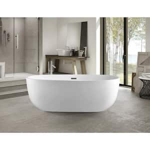 Grenoble 59 in. Acrylic Flatbottom Center Bathtub in White