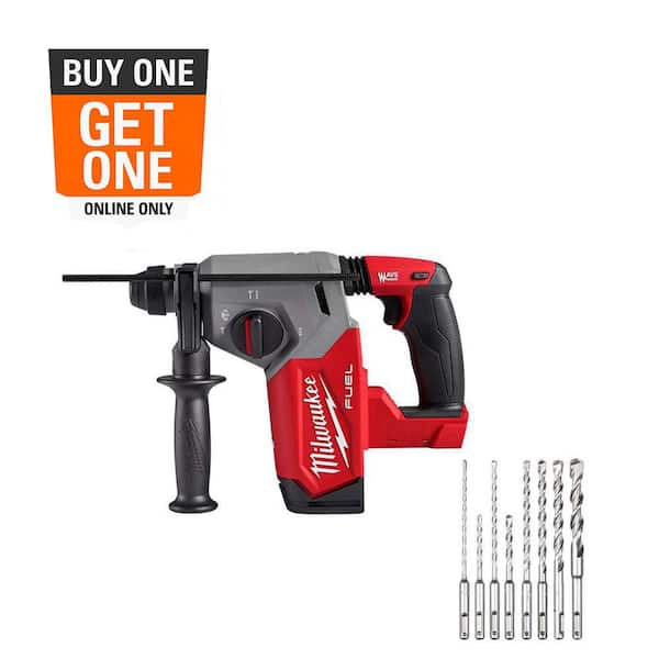 M18 FUEL 18V Lithium-Ion Brushless Cordless 1 in. SDS-Plus Rotary Hammer (Tool-Only) with Carbide Bit Set (8-Piece)