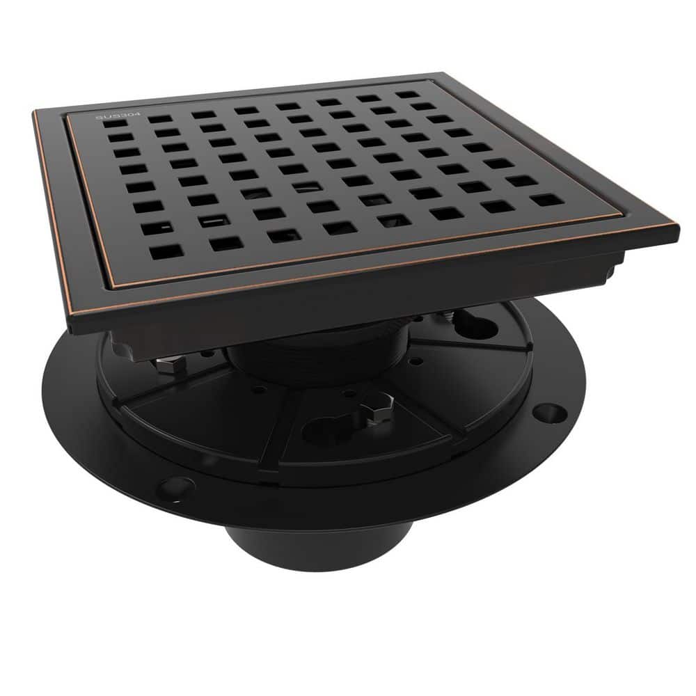 Oil Rubbed Bronze 6 in. Square Food-Grade SUS 304 Stainless Steel Shower Floor Drain with Flange price history on PriceWatchPro
