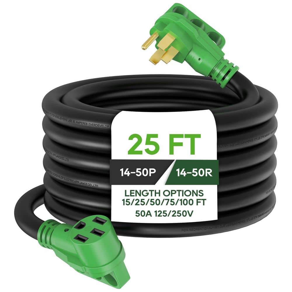 25 ft. Heavy Duty 50 Amp RV/EV NEMA 14-50P/R Extension Cord with LED Power Indicator and Cord Organizer price history on PriceWatchPro