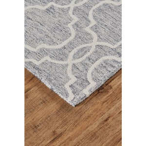 Blue and Ivory Geometric 8 ft. x 10 ft. Area Rug