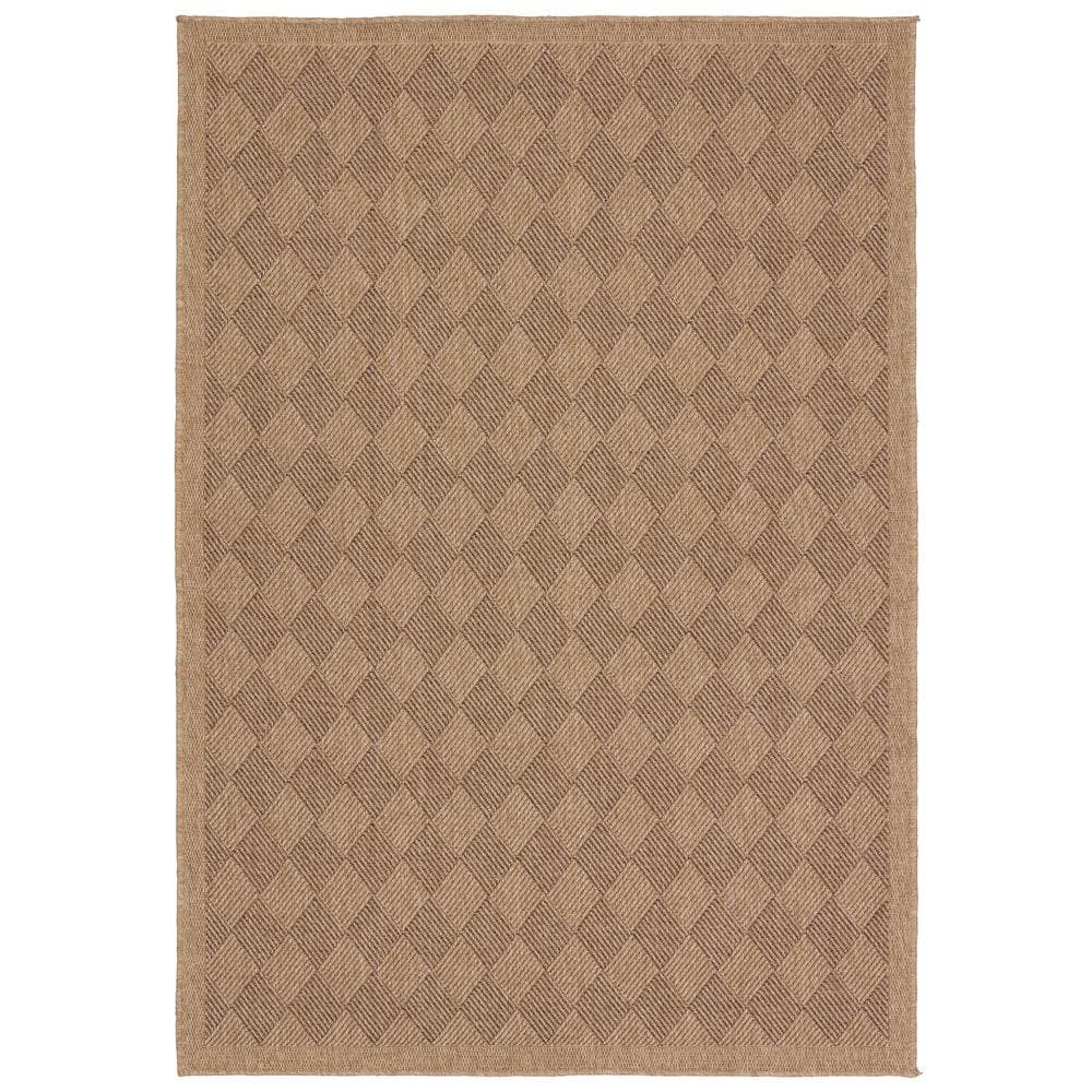 Brown Synthetic Flat Woven 4' x 6' Indoor/Outdoor Rug