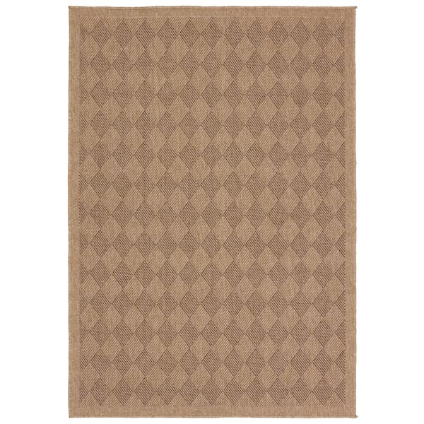Vibe Amanar Brown 4 ft. x 6 ft. Tribal Polypropylene Indoor/Outdoor Area Rug