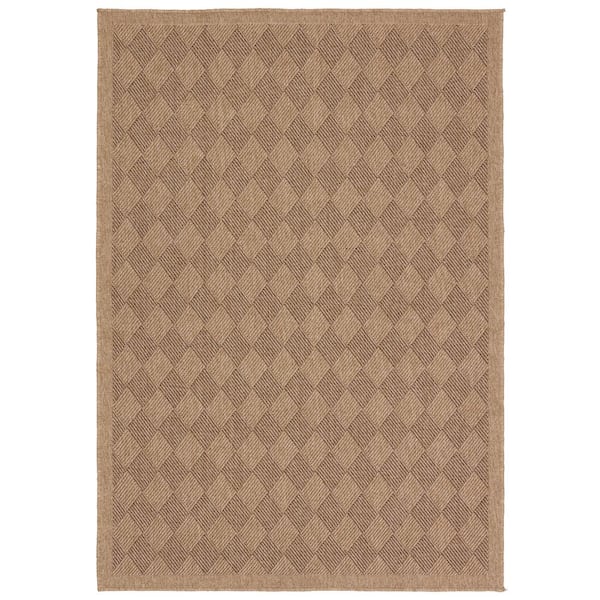 VIBE BY JAIPUR LIVING Vibe Amanar Brown 5 ft. x 8 ft. Tribal Polypropylene Indoor/Outdoor Area Rug