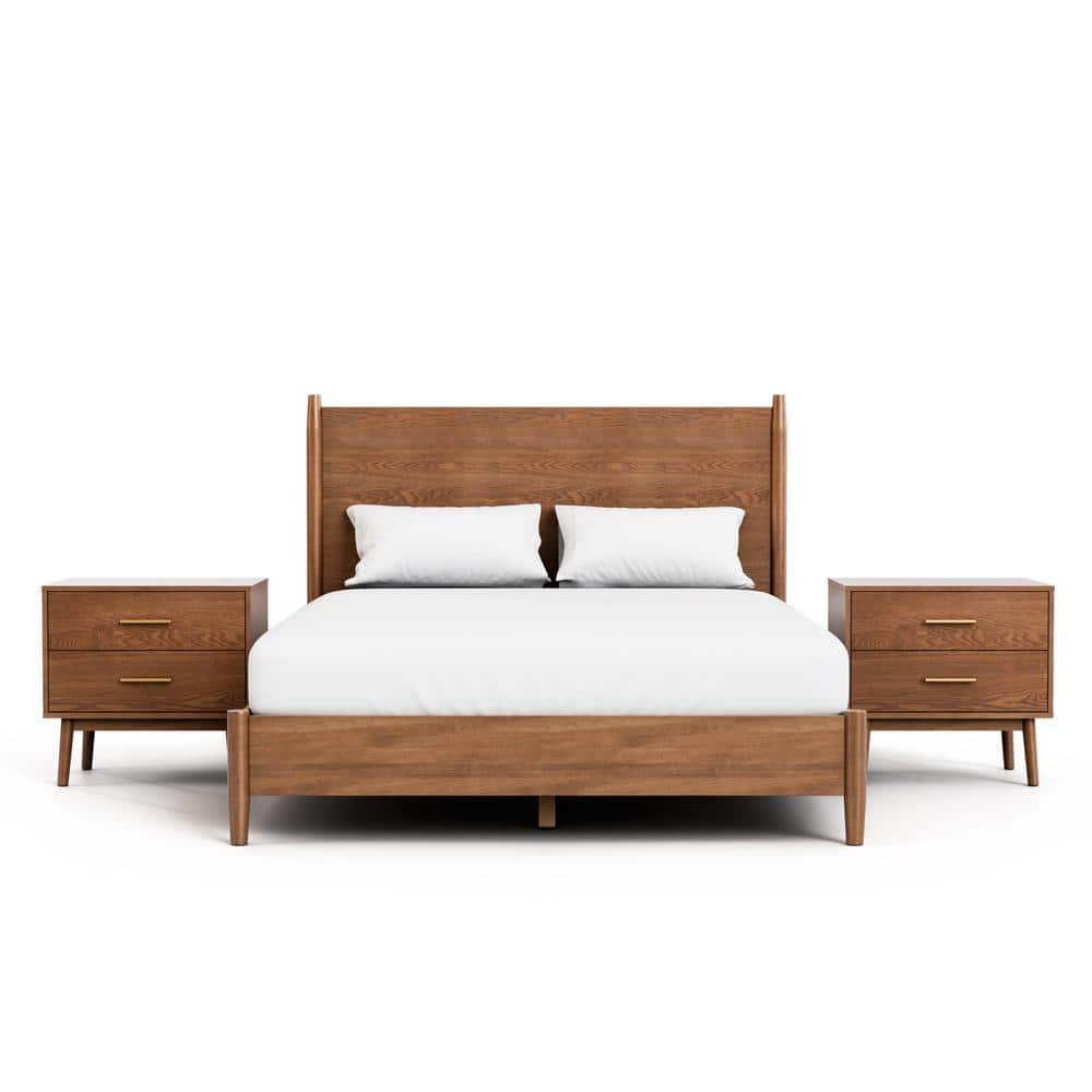 Furniture of America Riverstone 3-Piece Mid Century Modern Walnut Wood ...