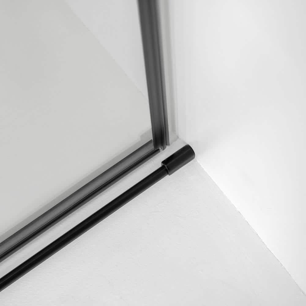 Primo 78" x 48" Frameless Black Glass Shower Door