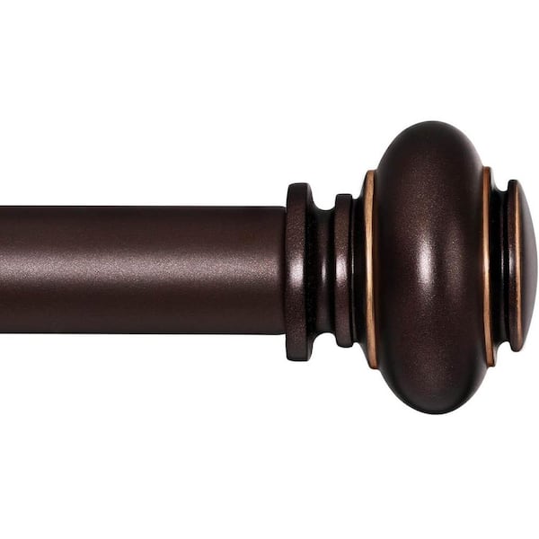 Select Curtain Rods ZESTLIBI 28 in. - 88 in. Adjustable 1 in. Single Curtain Rod in Bronze ...
