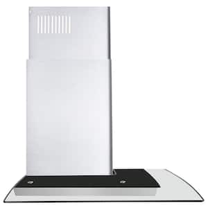 30 in. Convertible Wall Mount Range Hood with Touch Controls LED Lighting and Permanent Filters in Stainless Steel