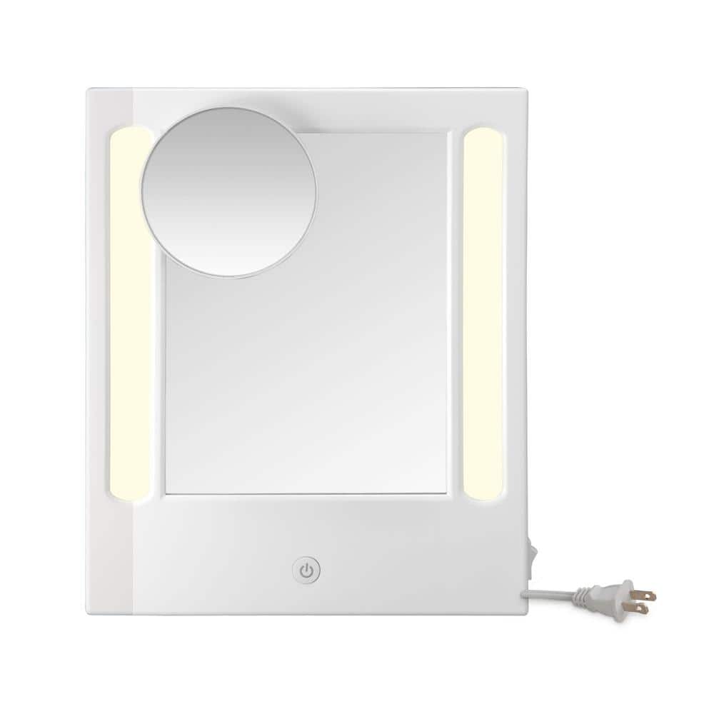White LED Lighted Rectangular Magnifying Vanity Mirror