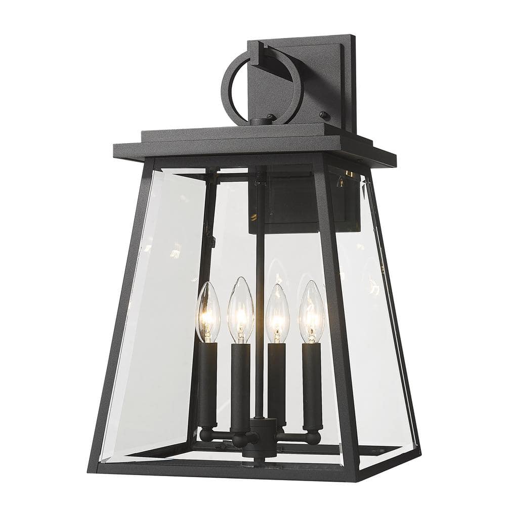 Broughton Black Outdoor Hardwired Wall Lantern Scone 521b-bk - The Home 