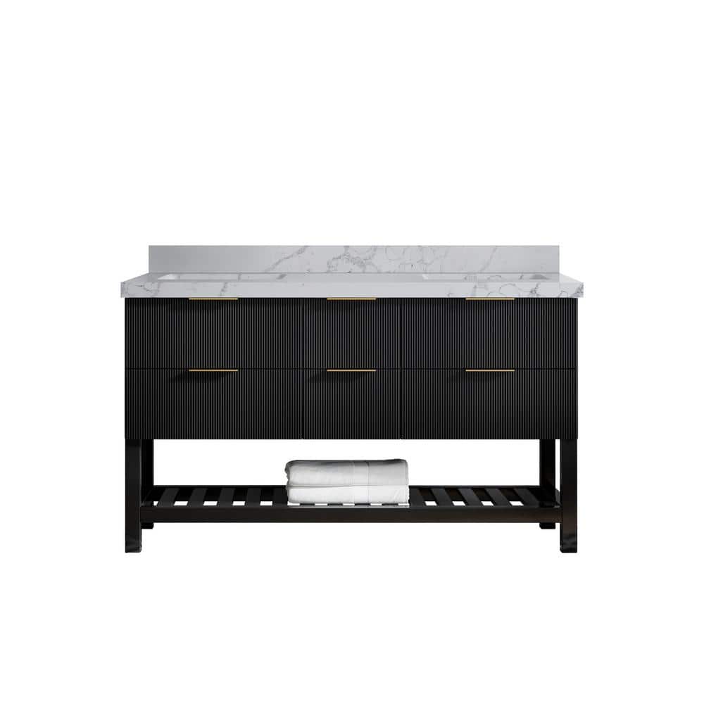Willow Collections Catalina 60 in. W x 22 in. D x 36 in. H Double Sink ...