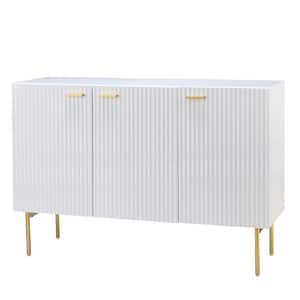 Laconia 47 in. Wide White Sideboard with 3-Doors and Adjustable Shelves