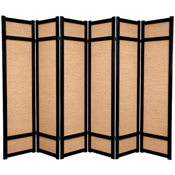 Oriental Furniture 6 ft. Black 6-Panel Room Divider