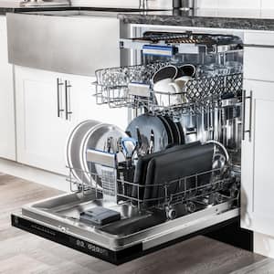 Autograph Edition 18 in. Top Control 8-Cycle Tall Tub Dishwasher 3rd Rack in Black Stainless Steel & Champagne Bronze