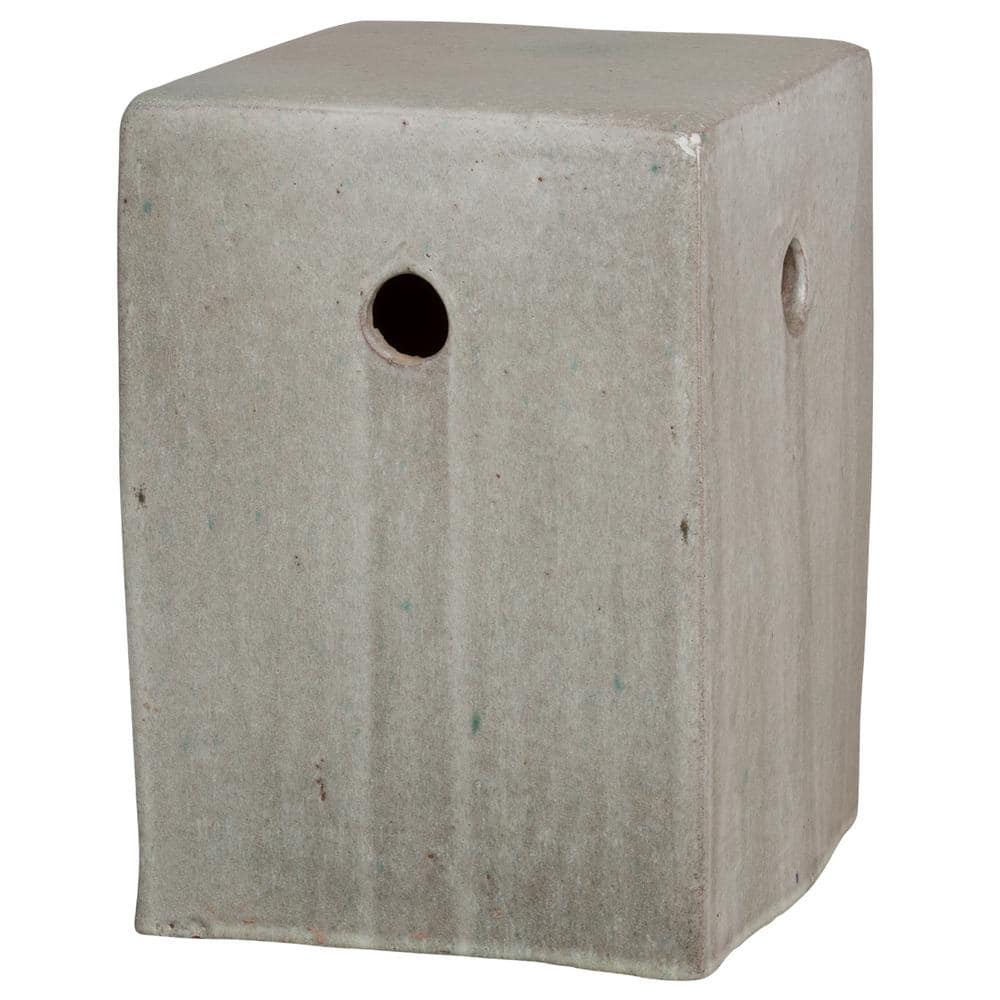 Emissary Square Gray Ceramic Garden Stool 12152GR The Home Depot