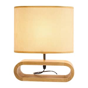 11.81 in. Light Brown Modern Task and Reading Desk Lamp with Linen Lampshade, No Bulbs Included