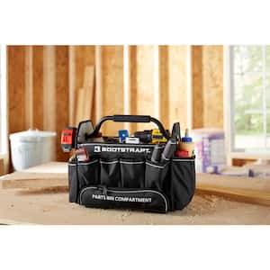 15 in. Contractor's Tote Bag with Integrated Parts Bin Compartment