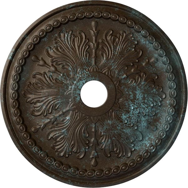 Ekena Millwork 1-1/2" x 27-1/2" x 27-1/2" Polyurethane Winsor Ceiling, Bronze Blue Patina