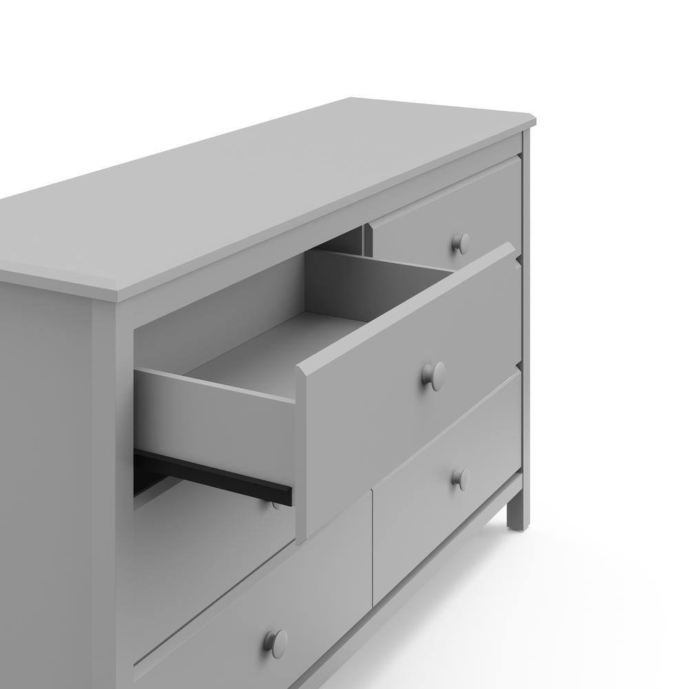 Pebble Gray 6-Drawer Double Nursery Dresser - GREENGUARD Certified