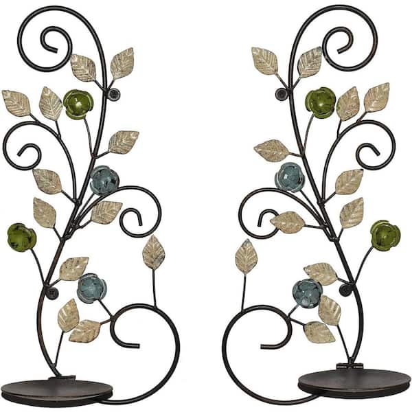 Unbranded Antique Color Metal Wall Candle Sconce 2 Pieces