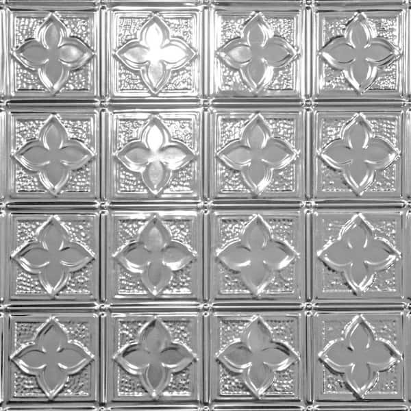 FROM PLAIN TO BEAUTIFUL IN HOURS Clover Lacquered Steel 2 ft. x 2 ft. Decorative Lay-in Tin Ceiling Tile (48 sq. ft./Case)