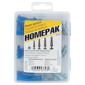 HOMEPAK Plastic Anchors with Pan Head Screws Assorted Kit (72-Pack)