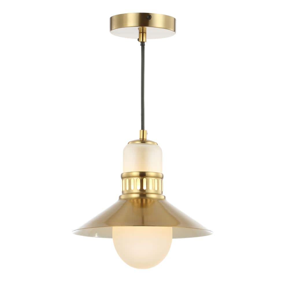 Colin 9.75" Brass Gold Adjustable LED Glass Globe Pendant
