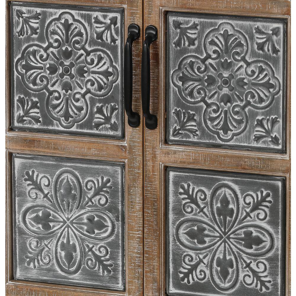 Rustic Farmhouse Wood and Metal 2-Door 2-Drawer Storage Cabinet