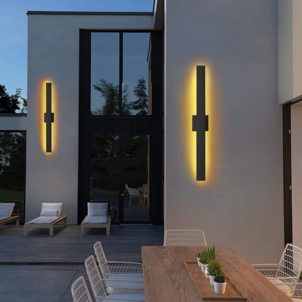 31.94 in. Black Outdoor LED Wall Lights Sconce for Yard，Porches (2-Pack) price history on PriceWatchPro