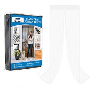 39 in. x 83 in. White Magnetic Screen Door with Heavy Duty Magnets and Diamond Mesh Curtain