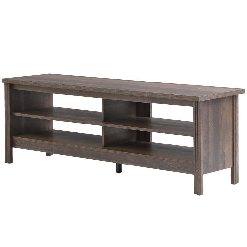 WAMPAT Farmhouse 60 in. Espresso TV Stand with 4-Drawers Fits TV's up ...