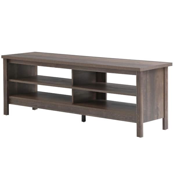 WAMPAT Farmhouse 60 in. Espresso TV Stand with 4-Drawers Fits TV's up to 65 in. with Cable Management