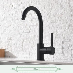 Single Handle Standard Kitchen Faucet in Matte Black