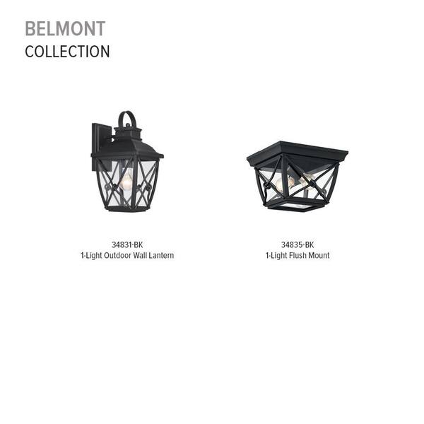 Designers Fountain - Belmont 15.25 in. Black 1-Light Outdoor Line Voltage Wall Sconce with No Bulb Included
