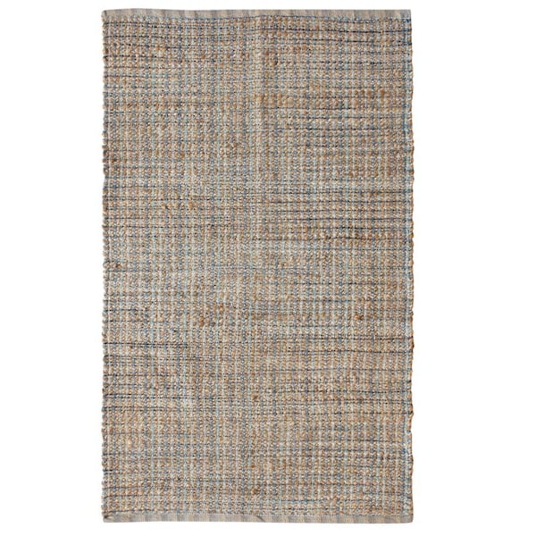 Unbranded Contemporary Blue/Tan 7 ft. 9 in. x 9 ft. 9 in.  Natural Jute Blend Indoor Area Rug