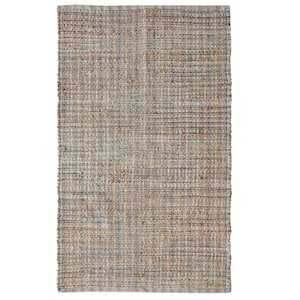 Contemporary Natural Jute Blend Indoor Area Rug LR03305 7 ft. 9 in. x 9 ft. 9 in. Blue/Tan