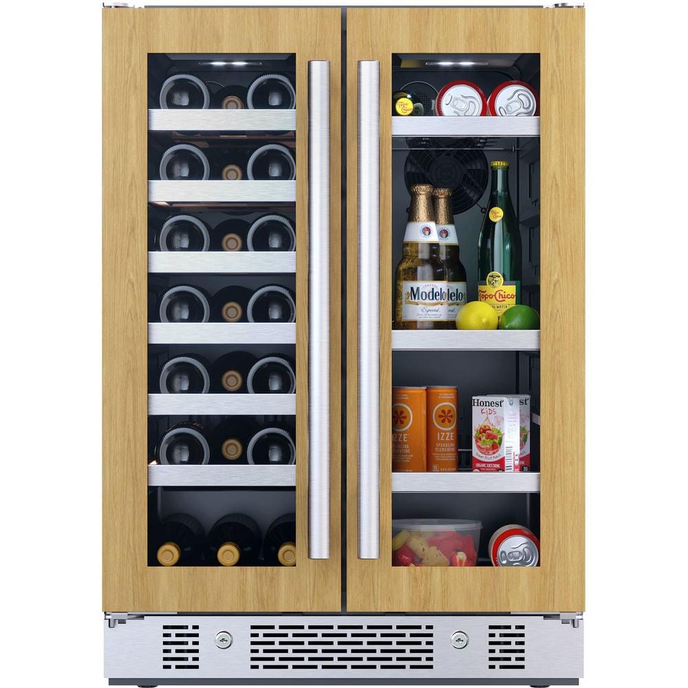Avallon 24 in. Dual Zone 61 Cans Panel Ready Beverage Cooler with Glass Door in Stainless Steel AWBC242GGFDPRG The Home Depot