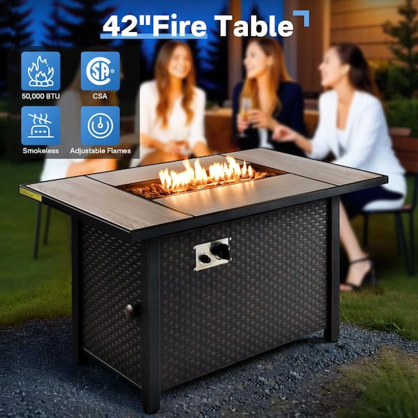 XIZZI Michigan 6-Pcs Wicker Outdoor Patio Fire Pit Seating Sofa