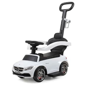 3 in 1 Kids Ride On Push Car Licensed Mercedes Benz with Music and Horn for Toddlers, White