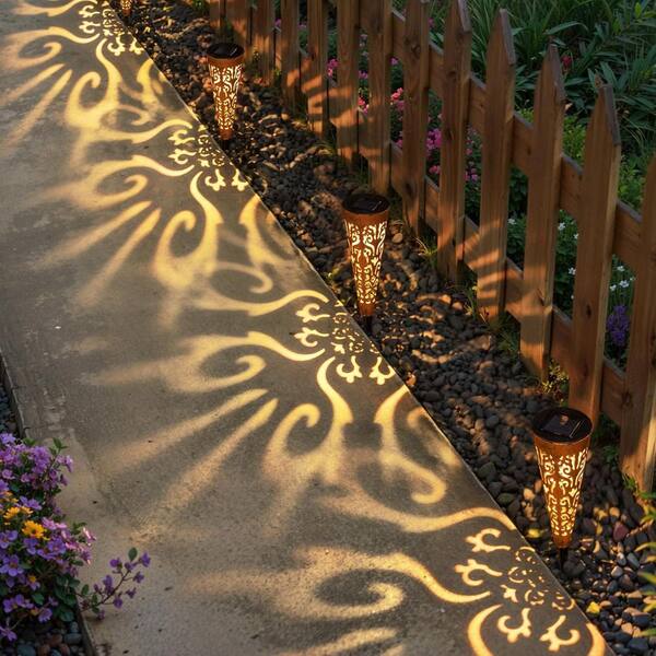12.6 in. Vintage Copper ABS Solar Garden Lights-Garden Torch