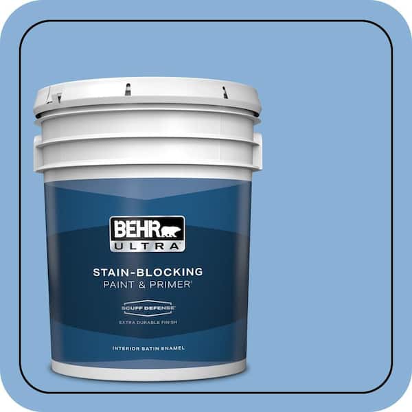 BEHR ULTRA 5 gal. #PPU15-12 Bluebird Extra Durable Satin Enamel Interior Paint & Primer
