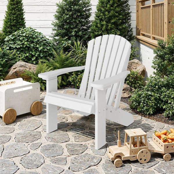 Wildridge Heritage White Plastic Outdoor Child Adirondack Chair