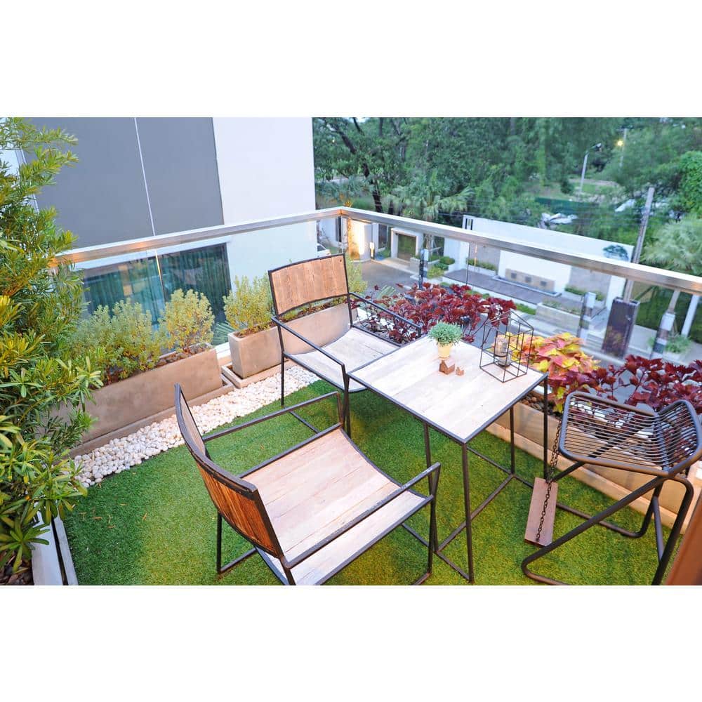 Green Polypropylene Artificial Grass Turf Rug, 4x6 ft