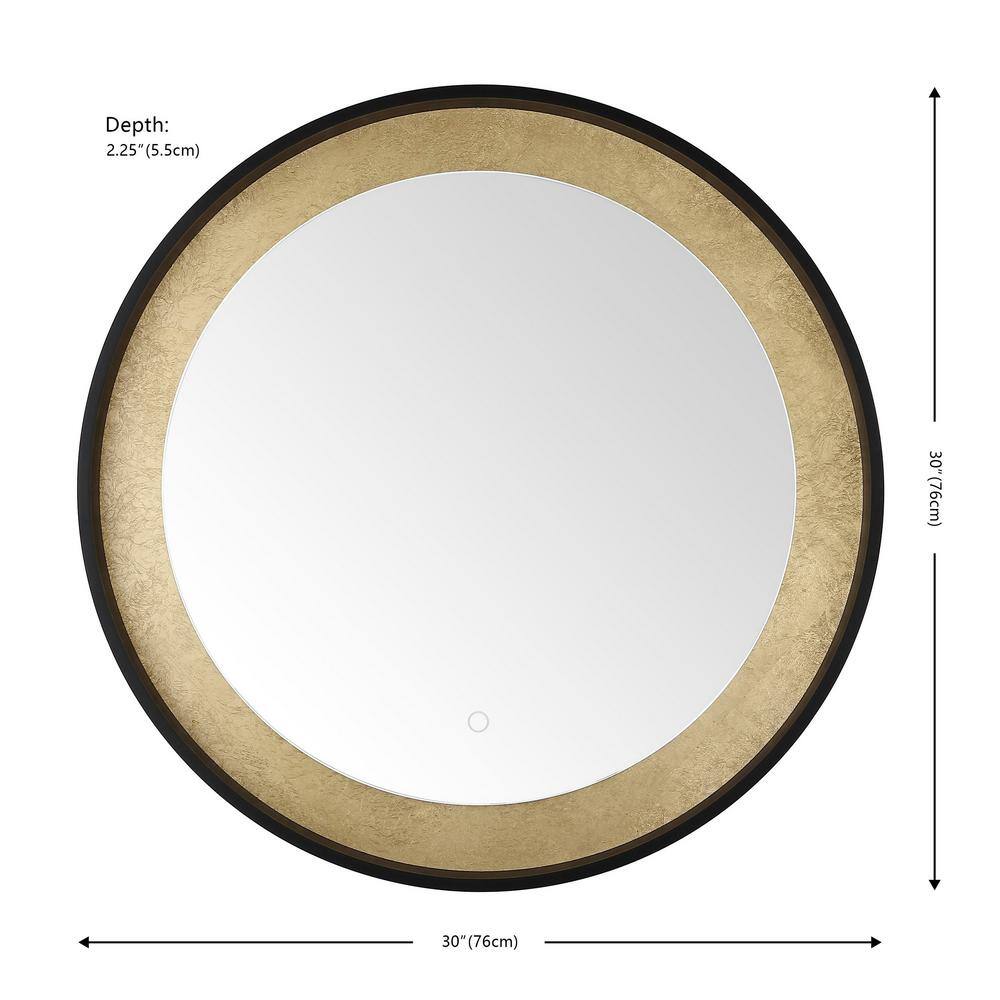 Erdem 30" Round Vanity Mirror with Silver and Gold LED Lighting