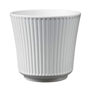 6.7 in. x 6.7 in. D x 5.9 in. H Leeanne Small Glossy White Textured Ceramic Pot