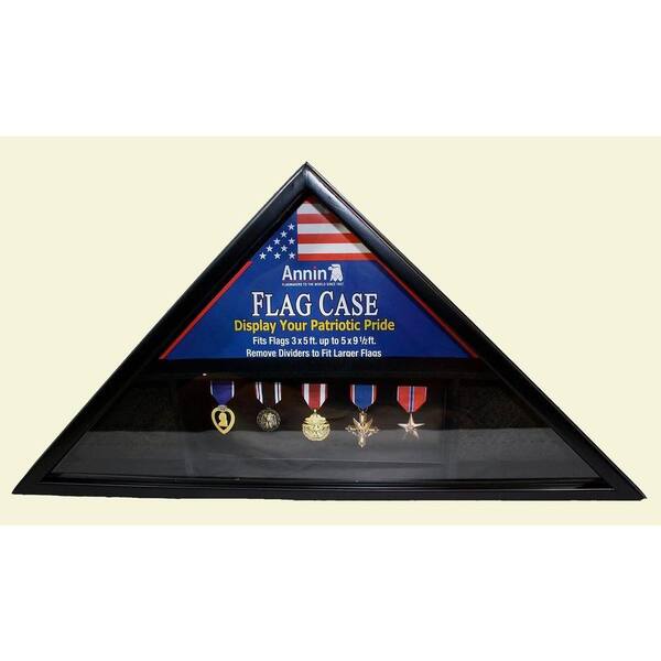 Annin Flagmakers Black Wood Flag Case for 3 ft. x 5 ft. and 5 ft. x 9.5 ft. Flags